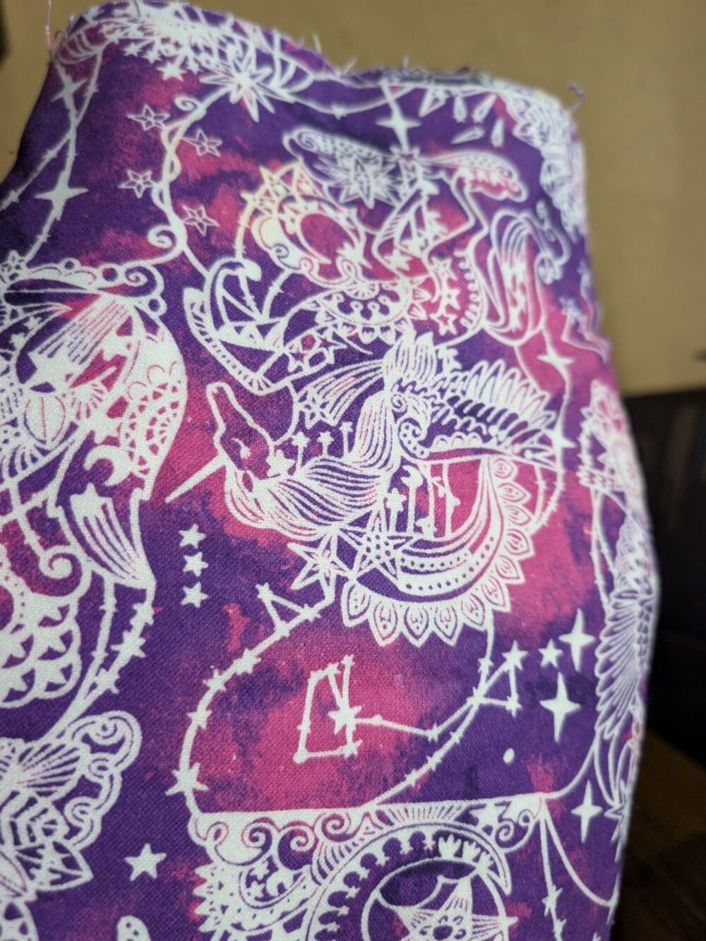 Purple and White Celestial Pattern Baby Flannel Fabric - 3 Yards